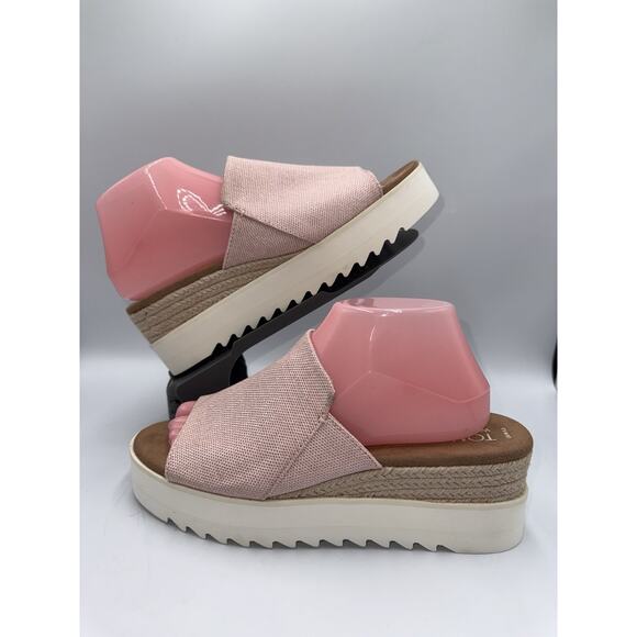 Women's Shoes TOMS‎ DIANA MULE Platform Wedge Sandals Size W 9.5 Ballet Pink - Picture 5 of 9